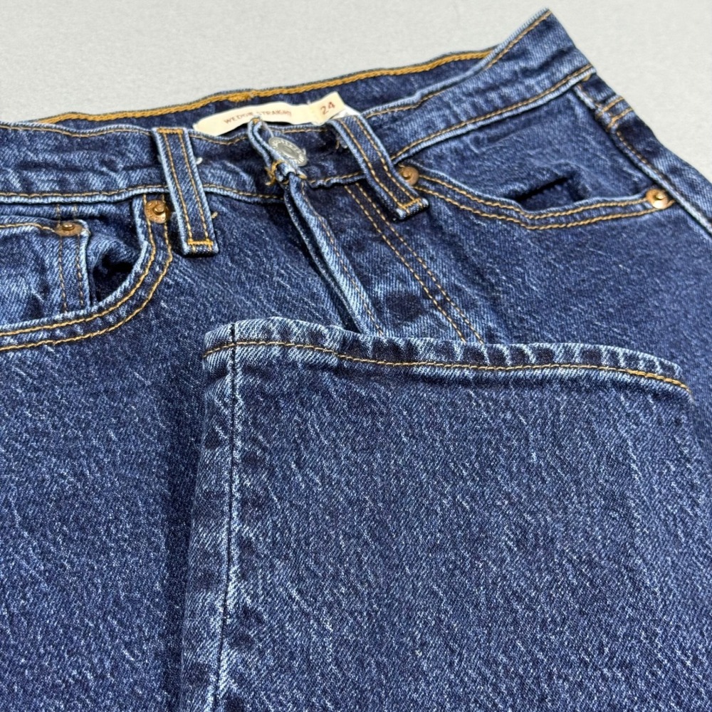 Levis Wedgie Straight Jeans Dark Wash High Rise Denim Womens 24